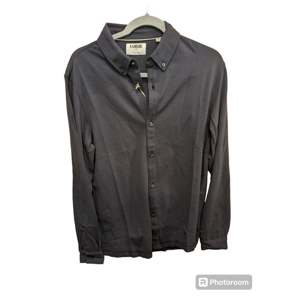 Linksoul Button Down Casual Long Sleeve Shirt Golf Blue LS221 Size Small NWT